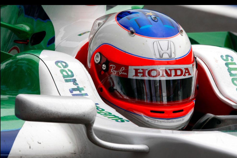 Rubens Barrichello usando capacete Arai — Fórmula 1 — Honda Racing